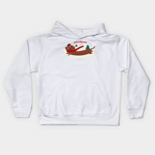 Dachshund through the snow Kids Hoodie